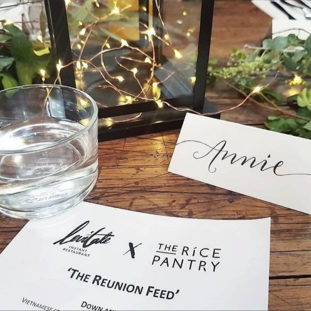 Corporate & Events Stationery - Place Card for the 'Reunion Feed' event Hosted by Levitate & The Rice Pantry