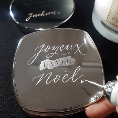 Creative Projects - Engraving on La Mer Foundation Cases