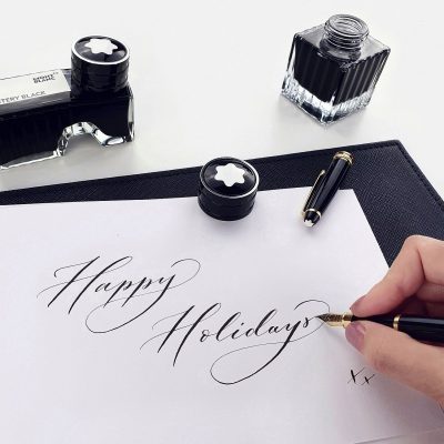 Creative Projects - Custom Calligraphy on Greeting Cards in Partnership with Montblanc for Christmas